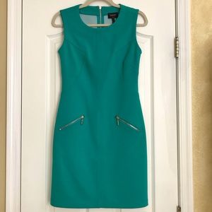 Laundry Blue Green Zippered Pocket Dress Size 4